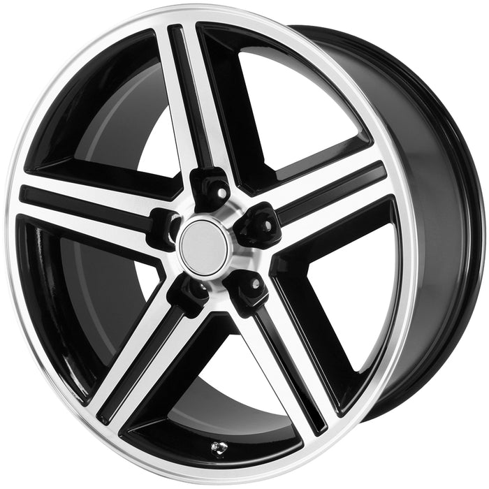 (Set of 4) Replica 148BM IROC 22x9 5x120 +10mm Black/Machined Wheels Rims