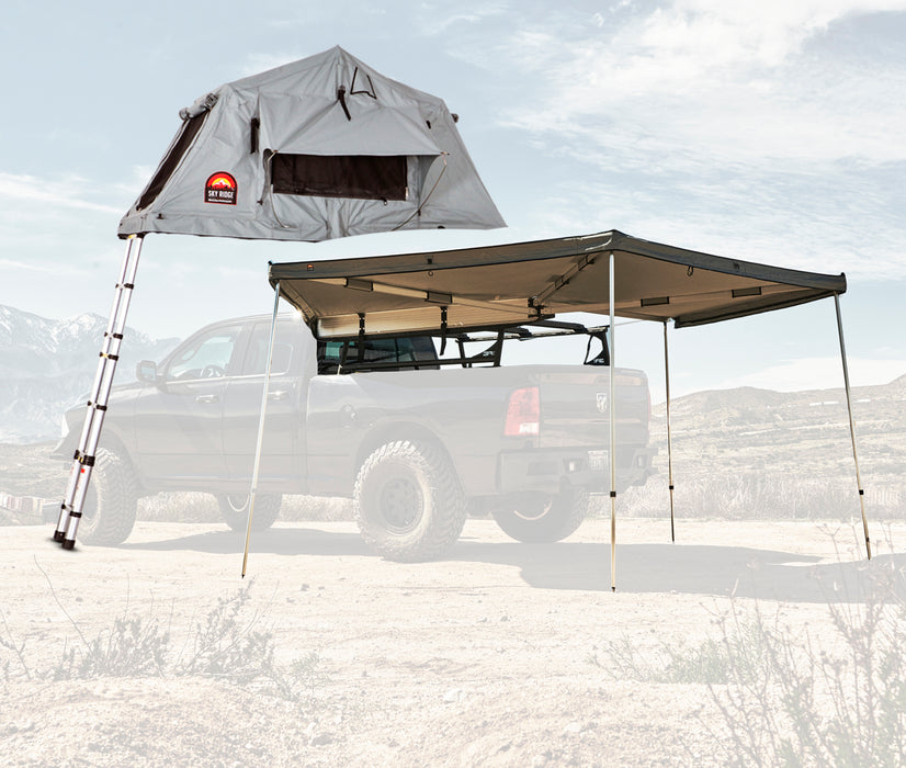 Body Armor 4x4 Overland Rack & Sky Ridge Pike 2-Person Tent w/270 Awning Driver Side TK-6126-20010-2023