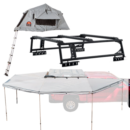 Body Armor 4x4 Overland Rack & Sky Ridge Pike 2-Person Tent w/270XL Awning Passenger Side TC-6125-20010-2027