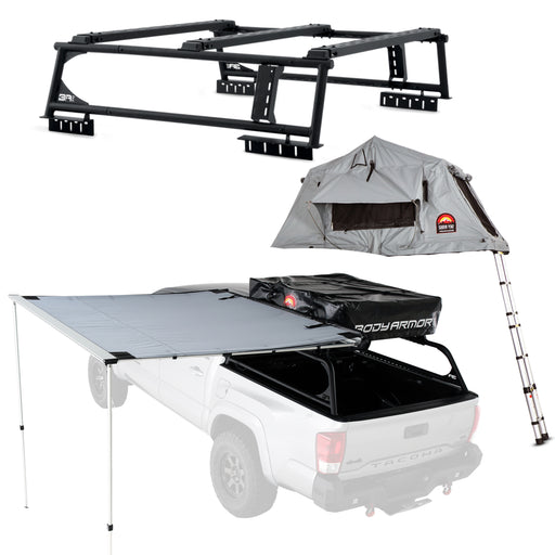 Body Armor 4x4 Overland Rack & Sky Ridge Pike 2-Person Tent w/6.5' Awning TK-6125-20010-20020