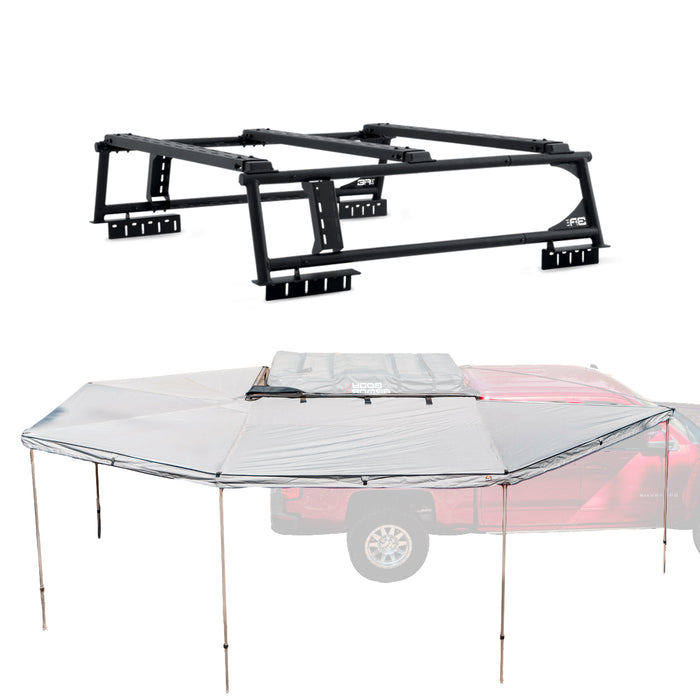 Body Armor 4x4 Overland Rack w/Sky Ridge 270XL Awning Passenger Side TK-6126-2027