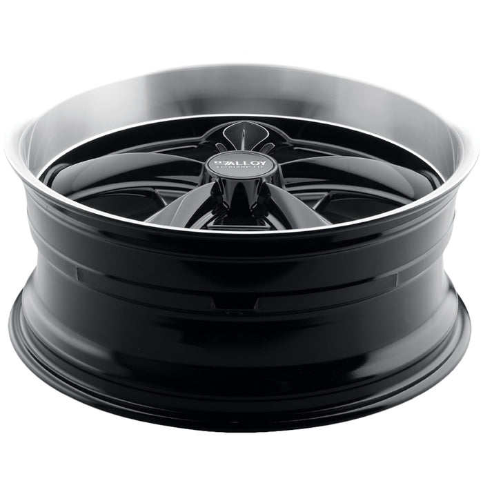 (Set of 4) Alloy Creations AC505 20x8.5 5x4.75" +0mm Gloss Black Wheels Rims