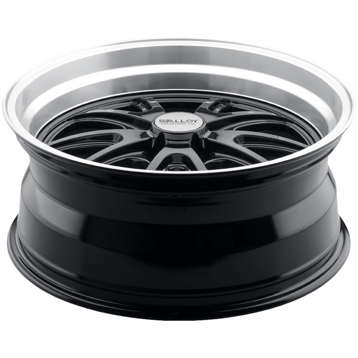 (Set of 4) Alloy Creations AC515 18x8 5x4.75" +0mm Gloss Black Wheels Rims