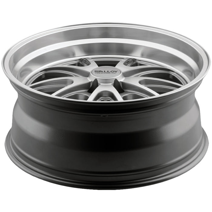 (Set of 4) Alloy Creations AC515 17x8 5x4.5" +0mm Gunmetal/Machined Wheels Rims