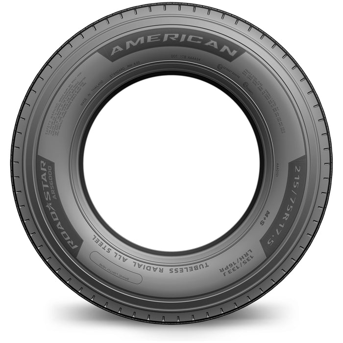 (QTY 4) 215/75R17.5 American Road Star ARS6000 135/133L LRH Black Wall Tires
