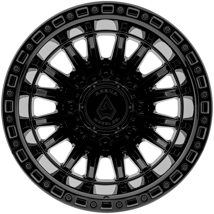 Set of 6-22" Inch Arena A103 Mission Dually 8x210 Gloss Black Wheels Rims