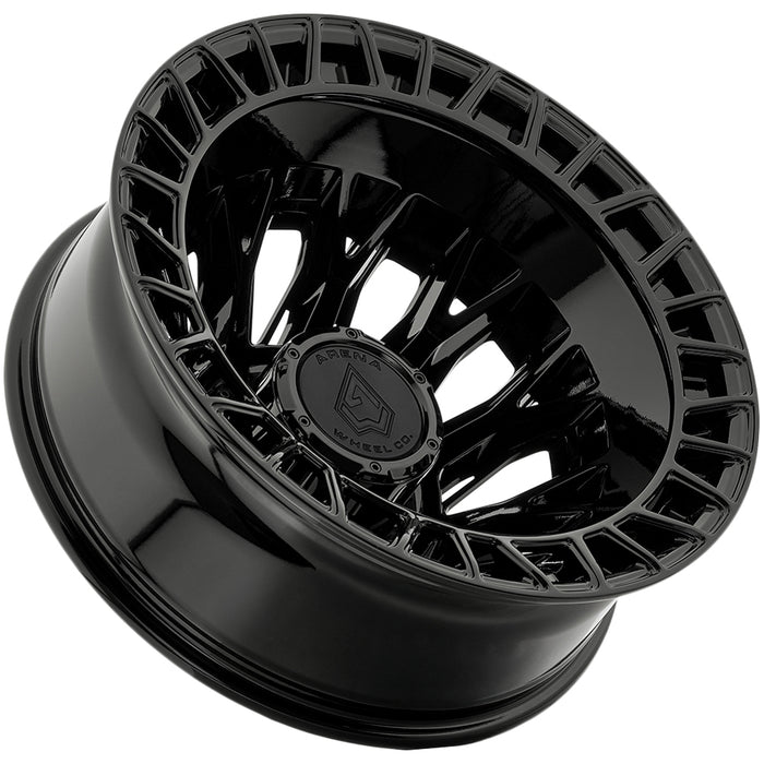 Set of 6-22" Inch Arena A127 Innovator Dually 10x225 Gloss Black Wheels Rims