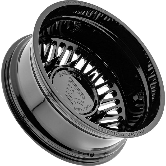 Set of 6-24" Inch Arena Forged AF101 Casino Dually 8x210 Gloss Black Wheels Rims