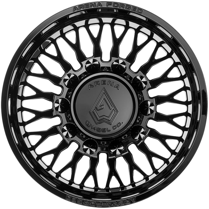 Set of 6-22" Inch Arena AF102 Maximus Dually 10x225 Gloss Black Wheels Rims