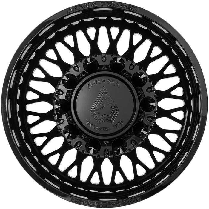 Set of 6-24" Inch Arena AF104 Stealth Dually 10x225 Gloss Black Wheels Rims