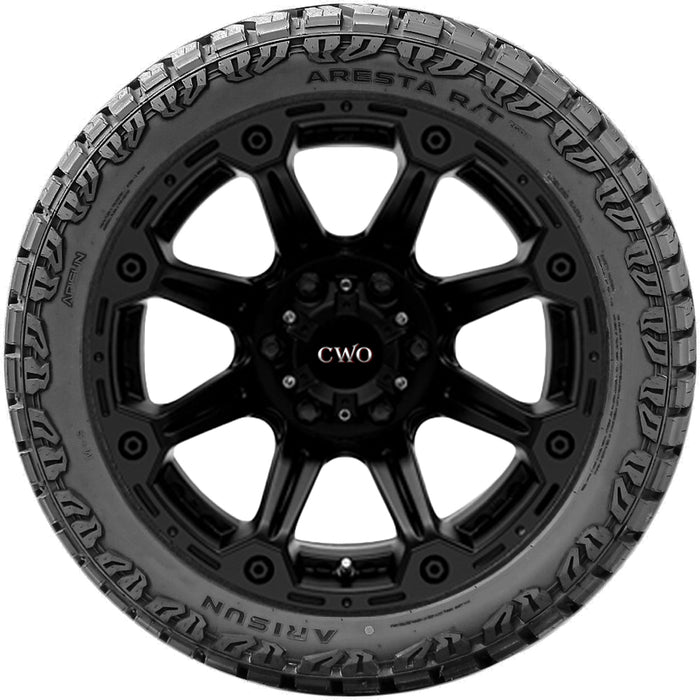 (QTY 4) LT275/65R18 Arisun Aresta R/T ZG07 123/120Q LRE Black Wall Tires