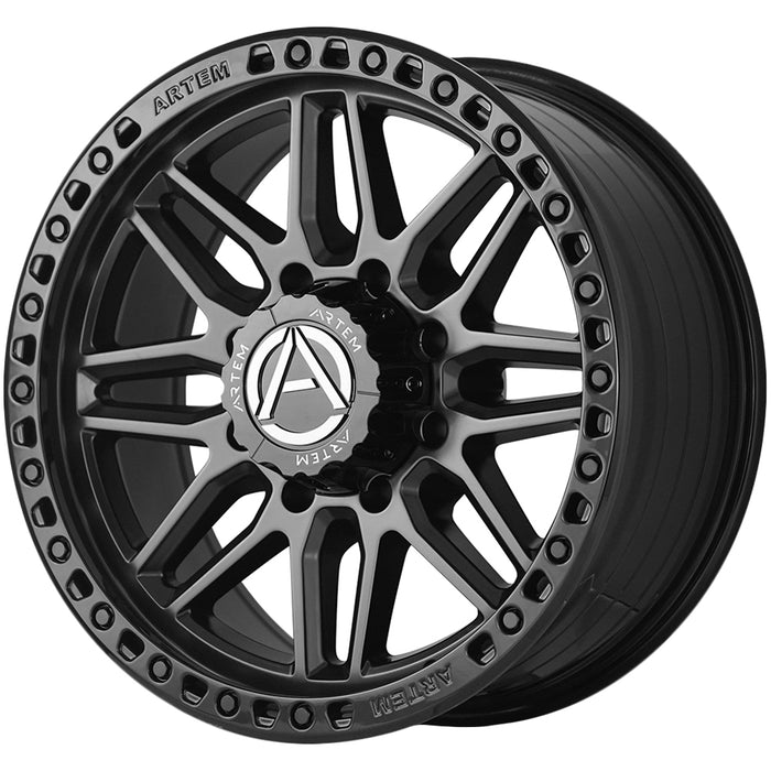 (Set of 4) Artem AB1 Grimlock 20x10 8x6.5" -19mm Double Black Wheels Rims