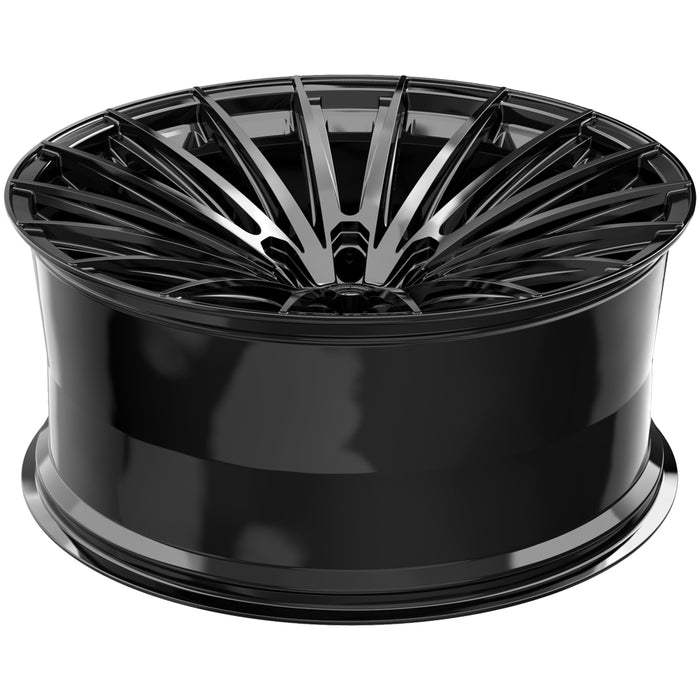 (Set of 4) Arvano ART-2 Geneva 22x9.5 6x5.5" +18mm Gloss Black Wheels Rims