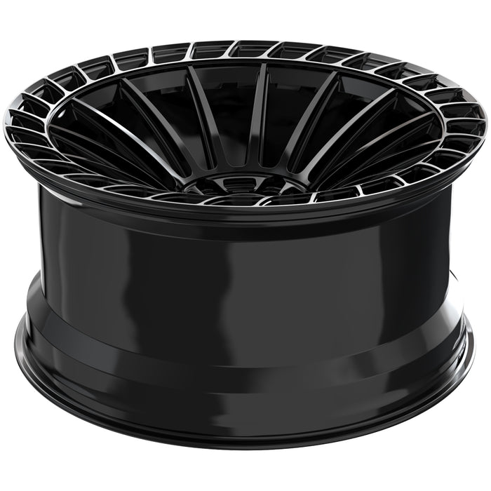 (Set of 4) Arvano AVX-101 Paris 22x9 5x112 +32mm Black/Tinted Ring Wheels Rims