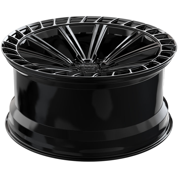 (Set of 4) Arvano AVX-103 Portofino 20x9 5x112 +32mm Black/Ring Wheels Rims