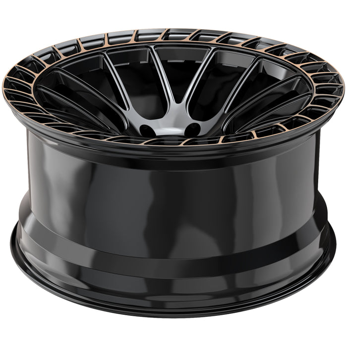 (Set of 4) Arvano AVX-104 Salerno 22x9 5x4.5" +32mm Black/Bronze Wheels Rims