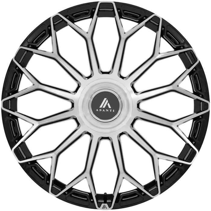 (Set of 4) Asanti AB051 Envoy 20x9 5x112/5x4.5" +35mm Black/Machined Wheels Rims