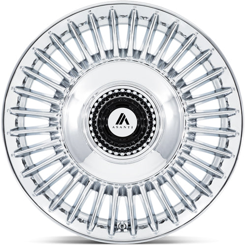(Set of 4) Staggered-Asanti ABL-40 Tiara 22" 5x108/5x4.5" Chrome Wheels Rims