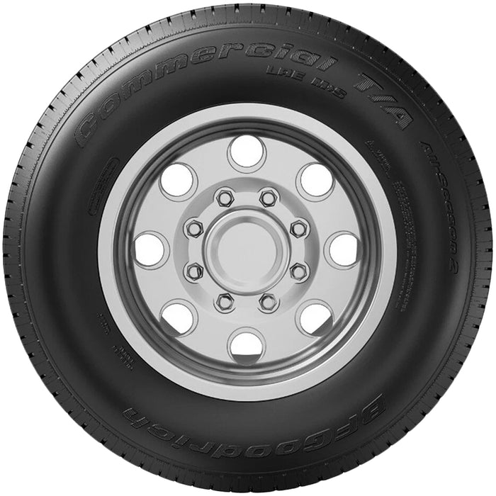 (QTY 4) LT225/75R16 BFG Commercial T/A AS2 115/112R LRE Black Wall Tires