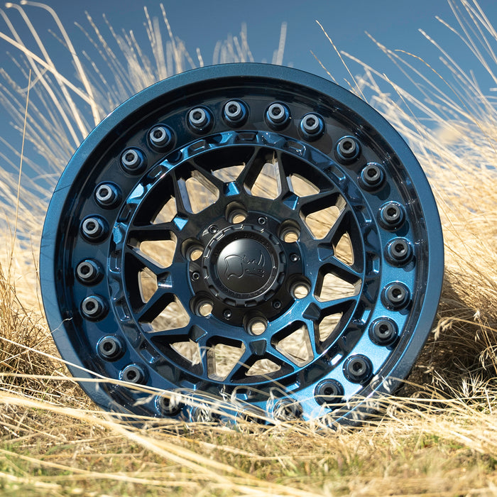 (Set of 4) Black Rhino Alpha 18x9 6x5.5" +20mm Blue Wheels Rims 18" Inch