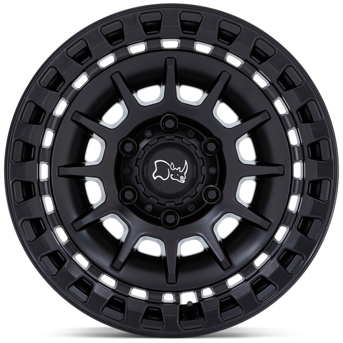 (Set-5) Black Rhino Barrage 17x8.5 5x5" -10mm Matte Black Wheels Rims 17" Inch