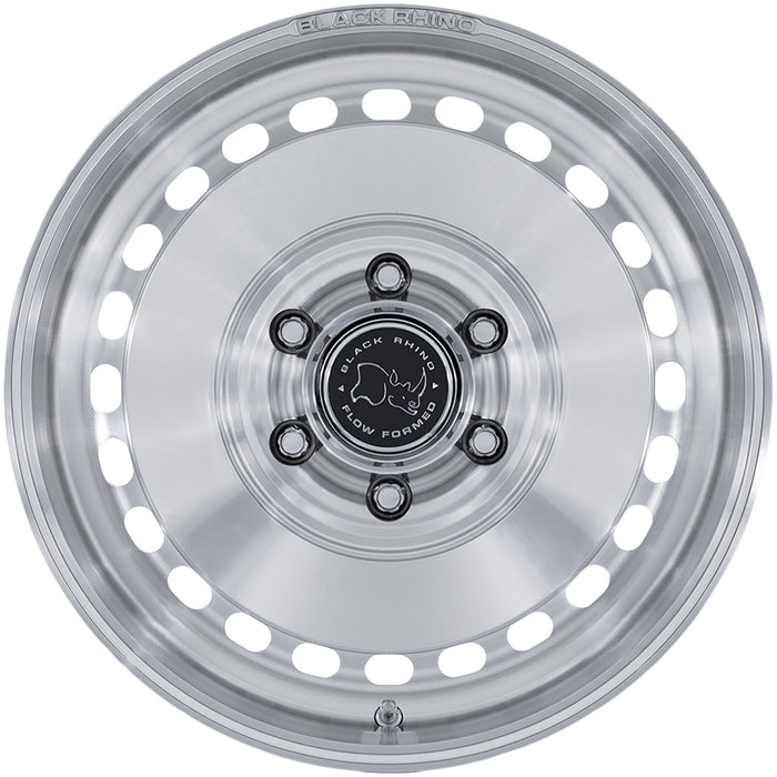 (Set of 4) Black Rhino BR036 Basin 17x8.5 6x5.5" +25mm Silver Wheels Rims