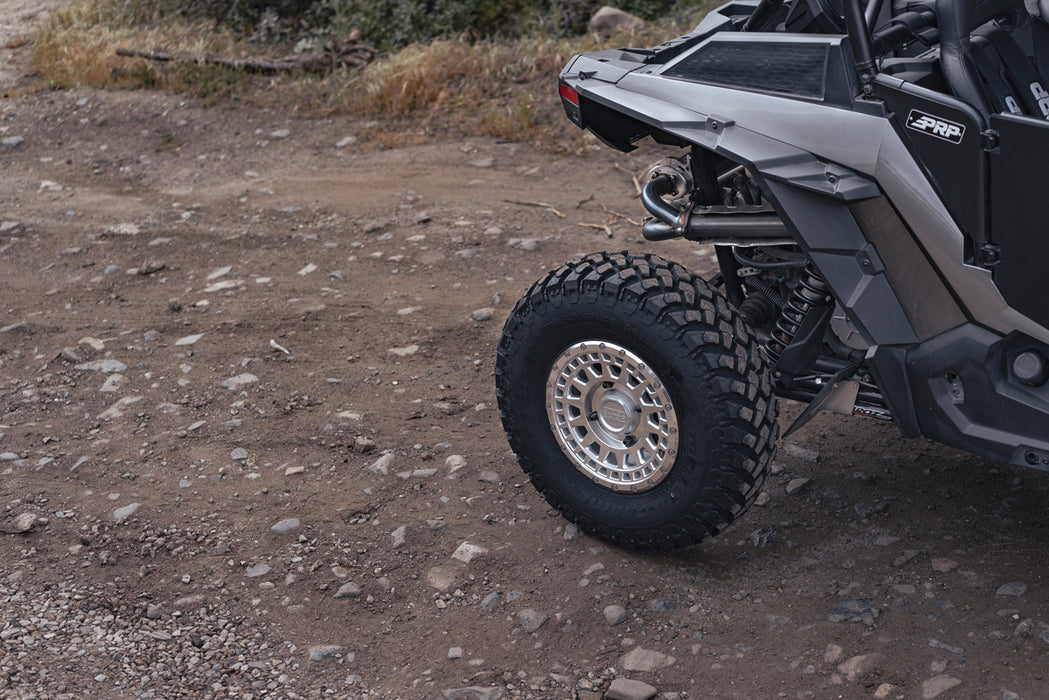 (Set of 5) Black Rhino UTV Parker 14x7 4x156 +51mm Silver Wheels Rims 14" Inch