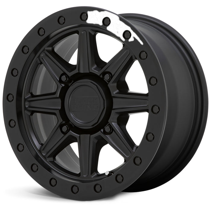 (Set of 5) Black Rhino UTV Webb 15x7 4x110 +36mm Matte Black Wheels Rims