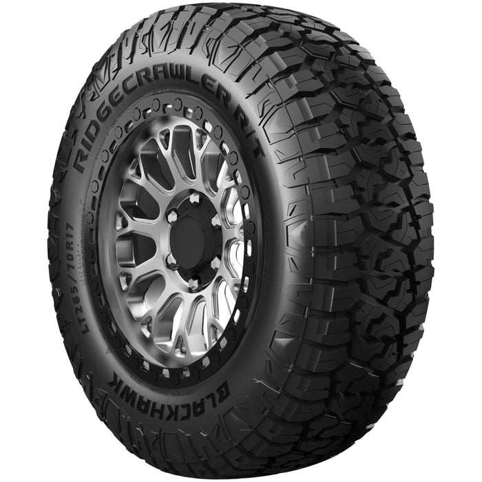 (QTY 2) LT265/70R18 Blackhawk Ridgecrawler R/T 124/121Q LRE Black Wall Tires