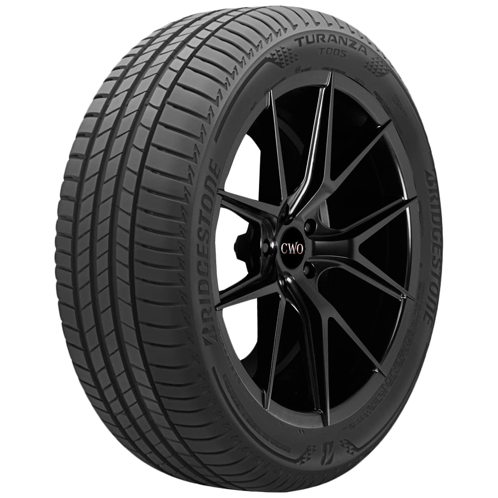225/40R18 Bridgestone Turanza T005 92Y XL Black Wall Tire — CWO