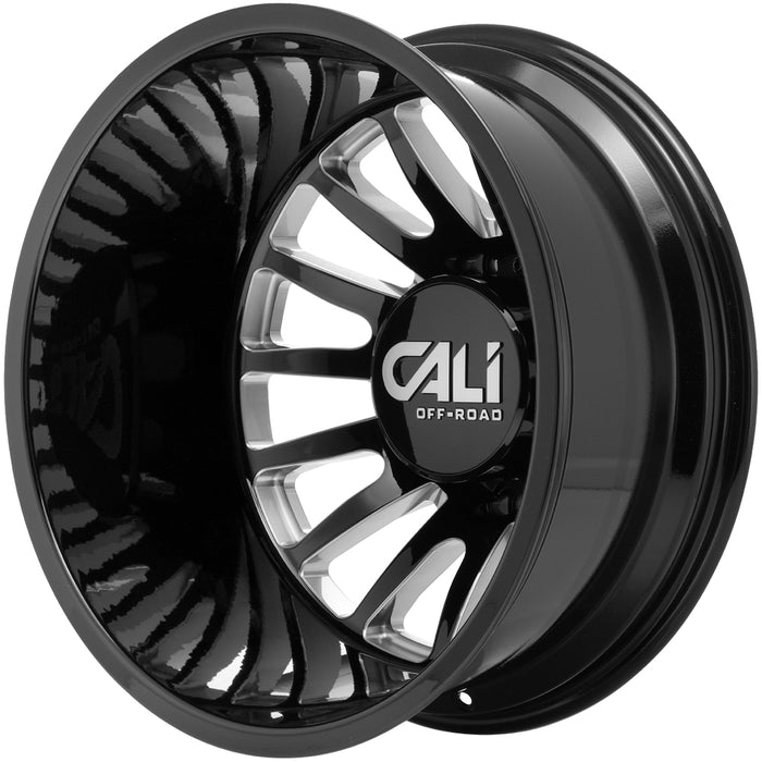 (Set of 6) 20" Inch Cali Summit Dually-Lifted 8x170 Black/Milled Wheels Rims
