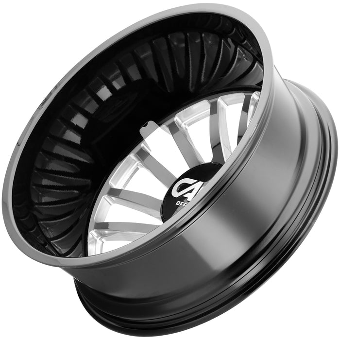 (Set of 6) 22" Inch Cali 9110D Summit Dually 8x6.5" Black/Milled Wheels Rims