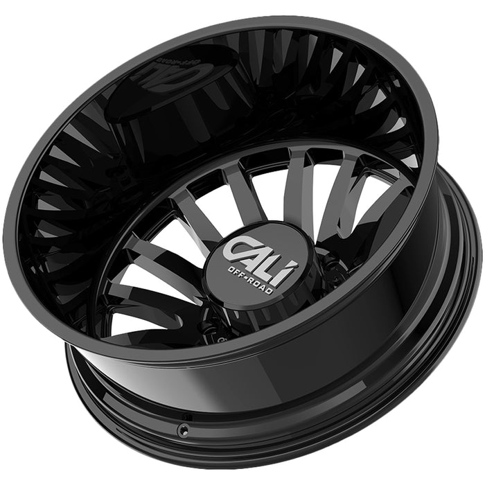 Set of 6-20" Inch Cali Off-Road Summit Dually 8x6.5" Gloss Black Wheels Rims