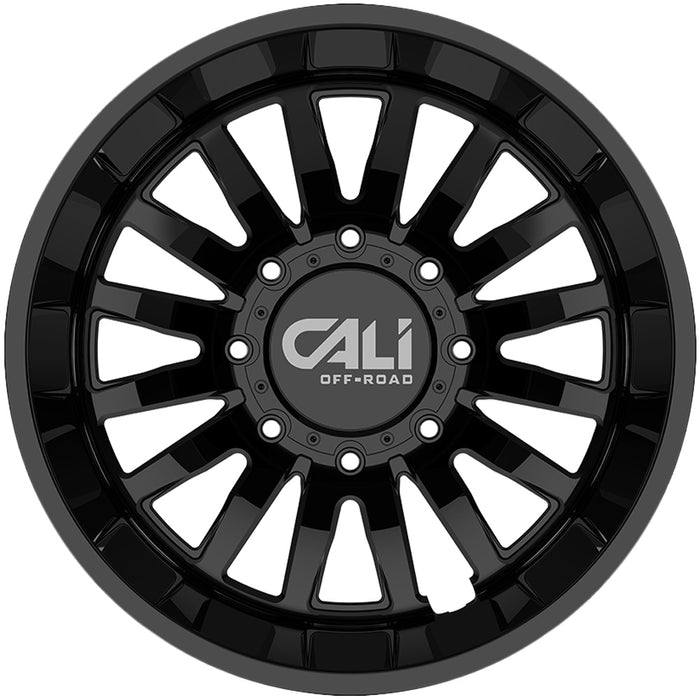 Set of 6-22" Inch Cali Off-Road Summit Dually 8x6.5" Gloss Black Wheels Rims