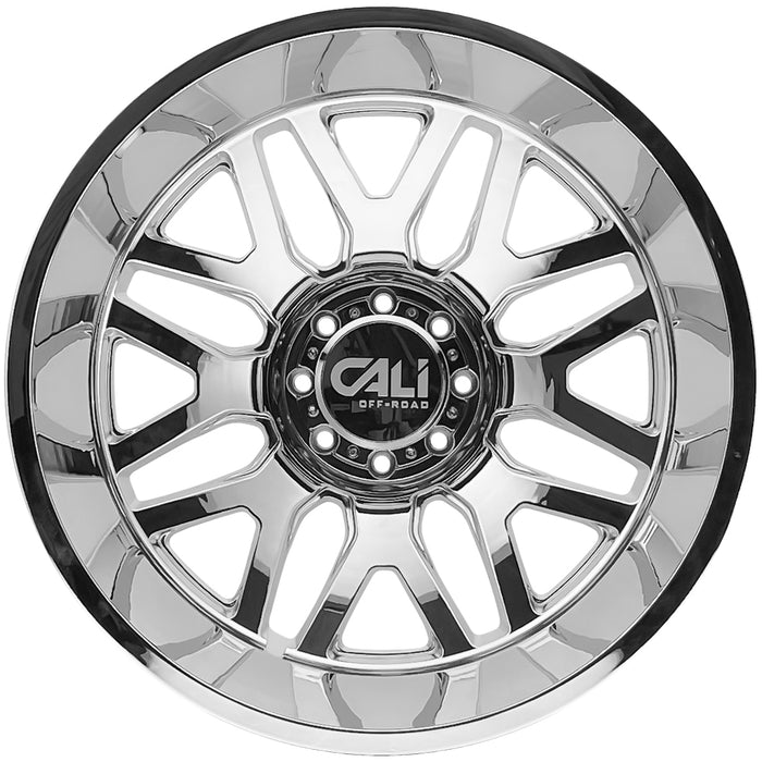 (Set of 6) 22" Inch Cali Off-Road 9115D Invader Dually 8x200 Chrome Wheels Rims