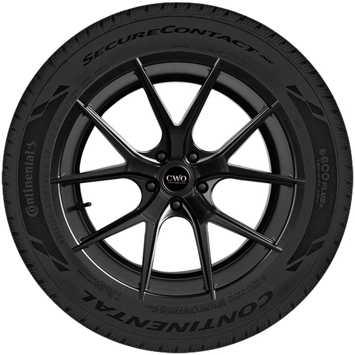 (QTY 2) 225/55R19 Continental SecureContact AW 103V XL Black Wall Tires