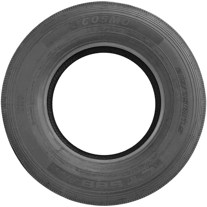 (QTY 4) 235/75R17.5 Cosmo CT588 Plus HWY 143/141L LRH Black Wall Tires