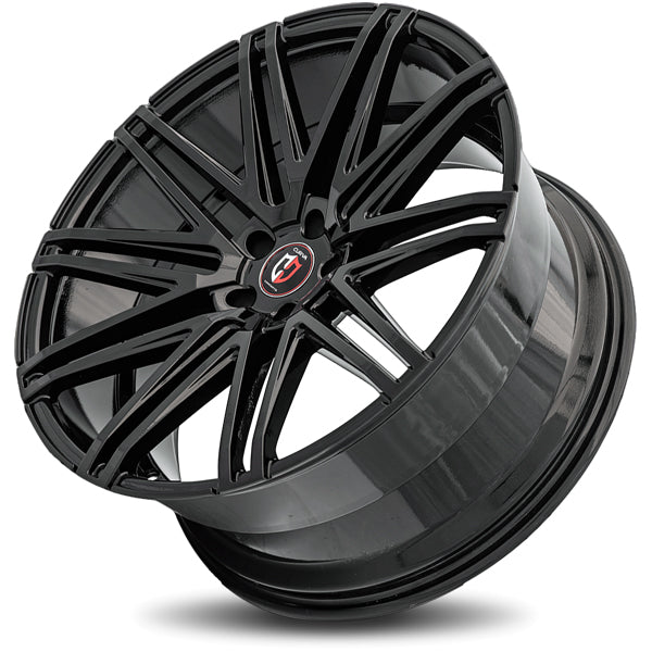 (Set of 4) Curva Concepts C48 22x9 5x112 +28mm Gloss Black Wheels Rims 22" Inch