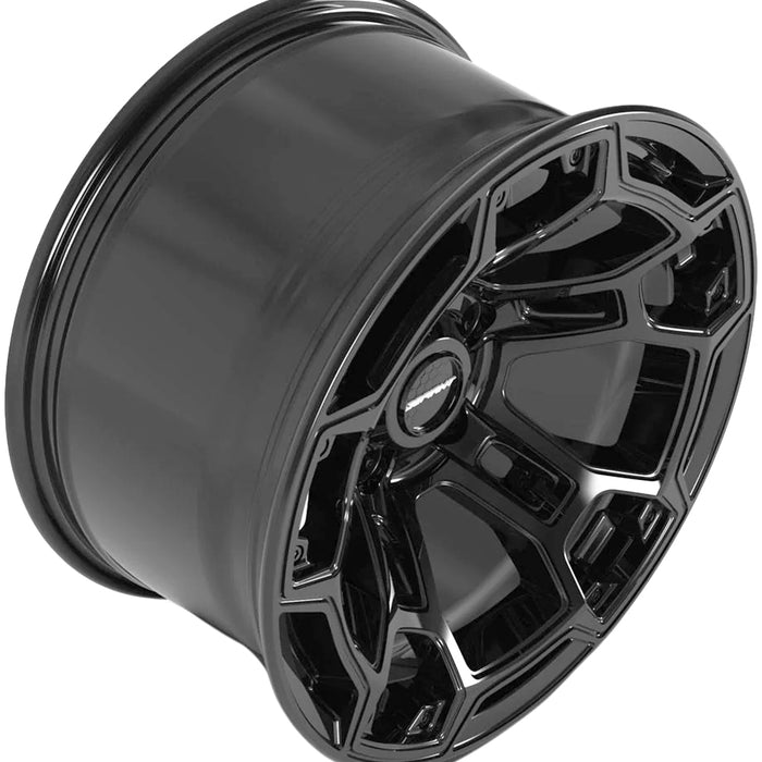 (Set of 5) Defiant DF03B 17x9 5x5" -12mm Gloss Black Wheels Rims 17" Inch