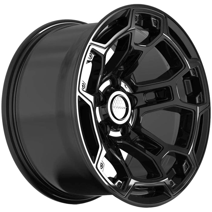 (Set of 5) Defiant DF03B 17x9 5x5" -12mm Gloss Black Wheels Rims 17" Inch