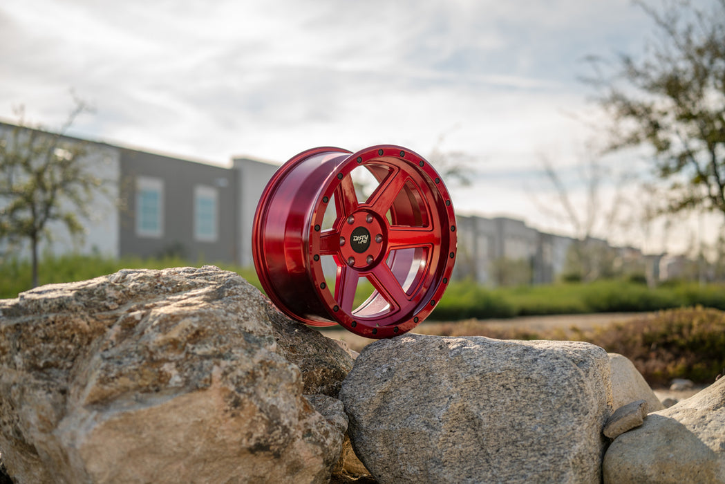 (4) Dirty Life 9315 Compound 20x10 6x5.5" -25mm Candy Red Wheels Rims 20" Inch