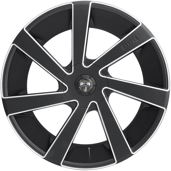 (Set of 4) DUB S133 Directa 22x9.5 5x115/5x4.75" +15mm Black/Milled Wheels Rims