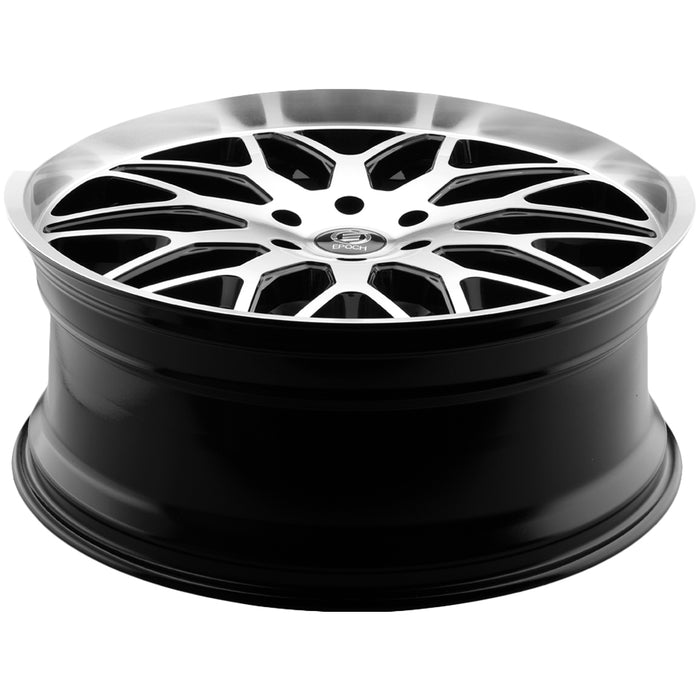 (Set of 4) Epoch E303 Static 24x10 6x135 +30mm Black/Machined Wheels Rims