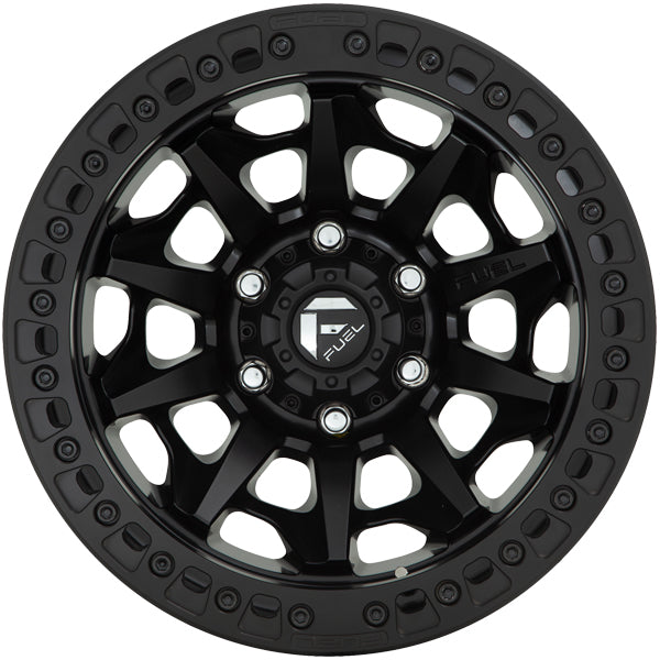 Fuel D114 Covert Beadlock 17x9 5x5" -15mm Matte Black Wheel Rim 17" Inch