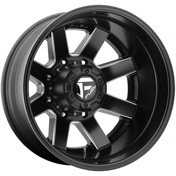 (Set of 6) 24" Inch Fuel D538 Maverick Dually 8x200 Black/Milled Wheels Rims