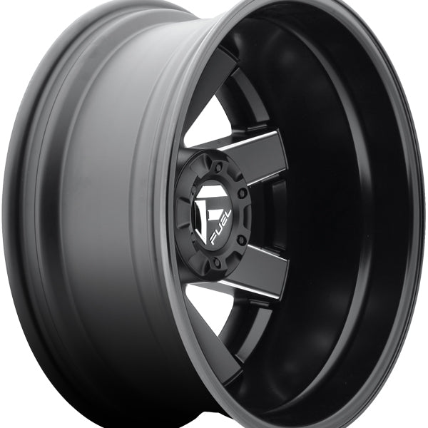 (Set of 4) Fuel D538 Maverick Dually 17 Inch 8x200 Black/Milled Wheels Rims