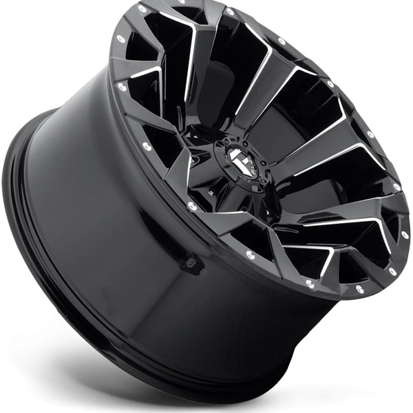 (Set of 4) Fuel D576 Assault 18x9 6x135/6x5.5" -13mm Black/Milled Wheels Rims