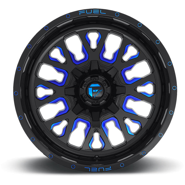 Fuel D645 Stroke 20x9 5x5.5"/5x150 +20mm Black/Blue Wheel Rim 20" Inch