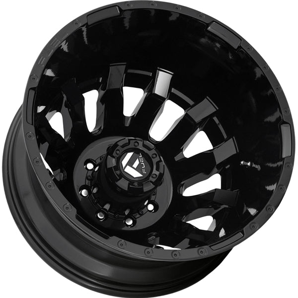 (Set of 6) 20" Inch Fuel D675 Blitz Dually 8x200 Gloss Black Wheels Rims
