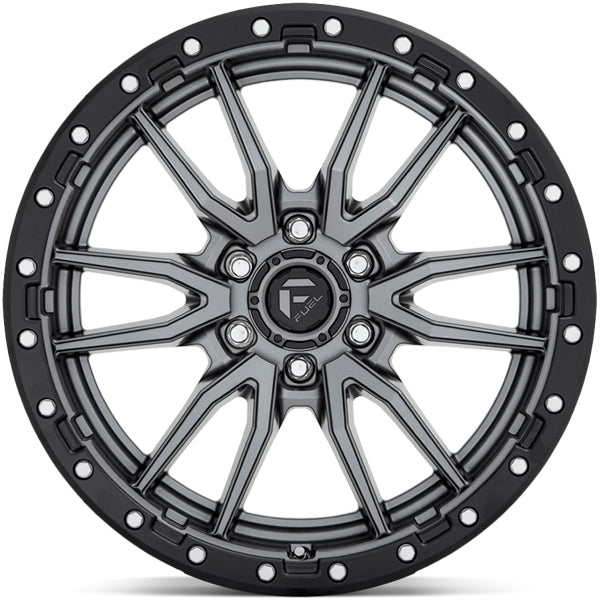 Fuel D680 Rebel 6 17x9 6x135 -12mm Gunmetal Wheel Rim 17" Inch
